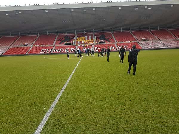 Players Getting A Feel For The Pitch