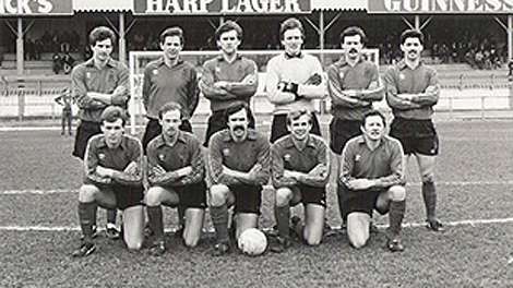 R.U.C. Team who lost 3-2 to Linfield at Windsor Park in the 1983 Irish Cup